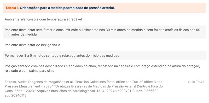 Orientações para a medida padronizada de pressão arterial