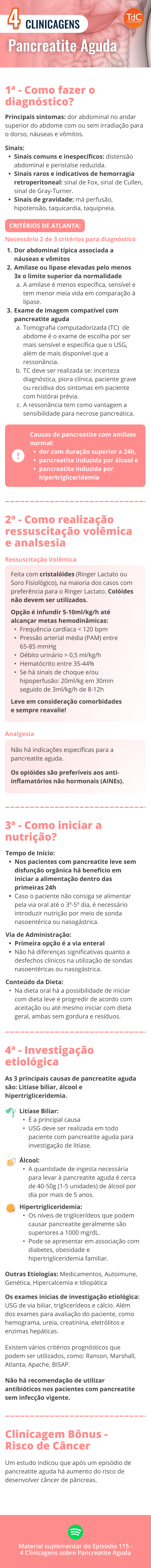 Shownote - PC - Episódio 115: 4 Clinicagens sobre Pancreatite Aguda