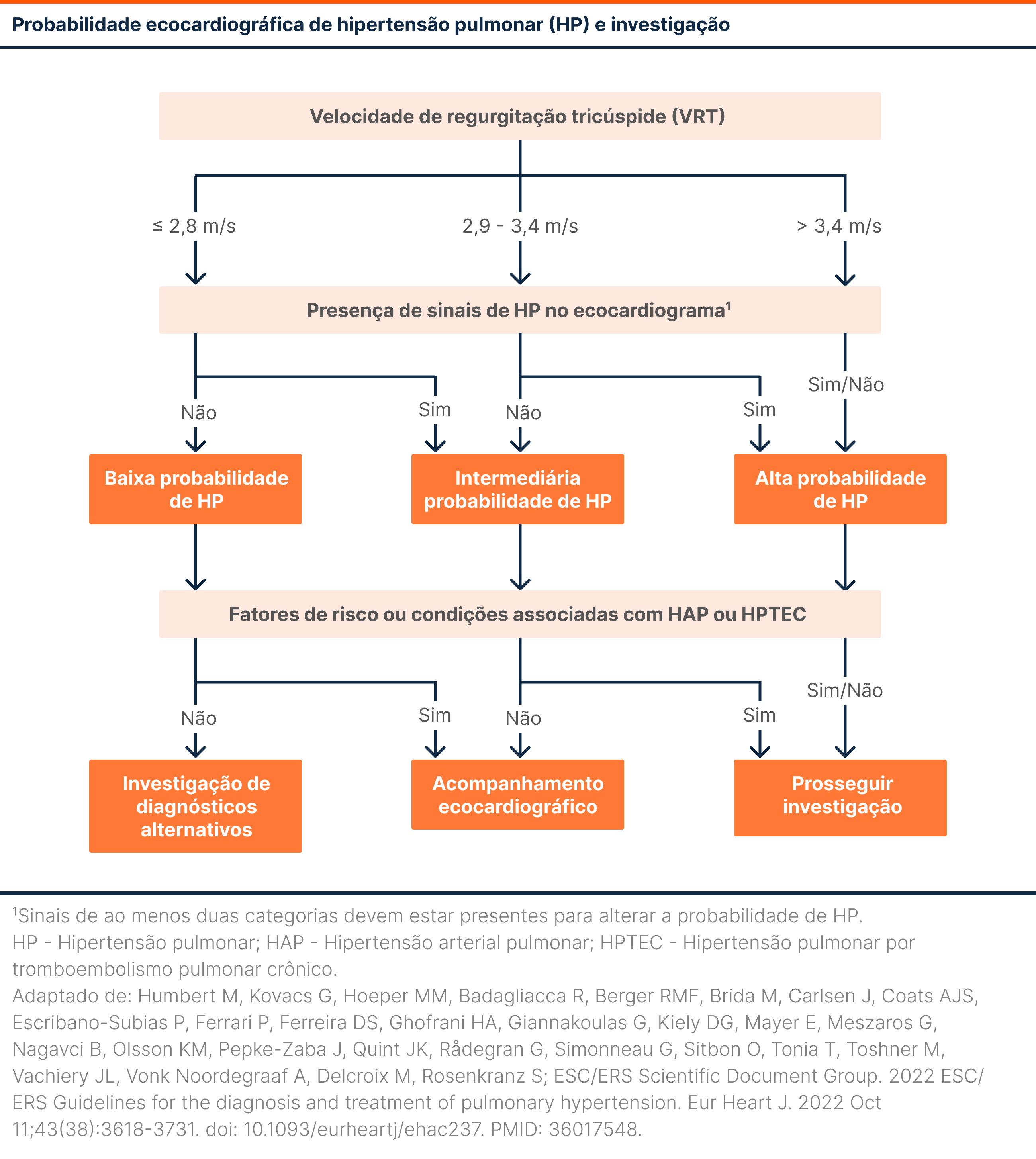 Probabilidade ecocardiográfica de hipertensão pulmonar (HP) e investigação